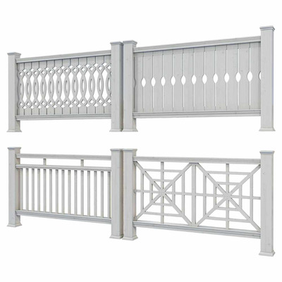 4种阳台栏杆 扶手3D模型（OBJ,FBX,MAX）