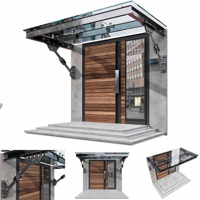 带玻璃天篷的现代入户设计 入户门3D模型（FBX,MAX）
