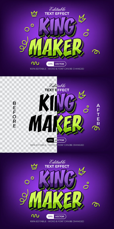 有趣的文字效果贴纸风格 (AI,EPS)