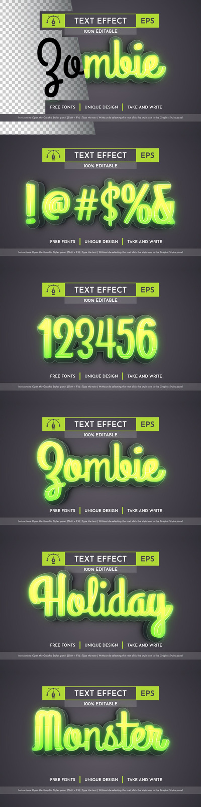 游戏风格可编辑文本效果，字体样式 (AI,EPS)