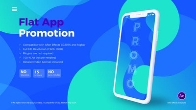 扁平化的手机APP展示AE动画模版（AEP）