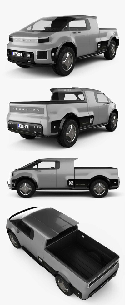 2022 Neuron EV T-One Concept概念电动皮卡车 汽车3D模型（OBJ,FBX,MAX,C4D,LWO）