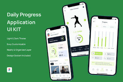 体育 - 每日进度 iOS 应用 App UI Kit (FIG)