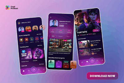 游戏流媒体应用 App UI Kit (FIG)