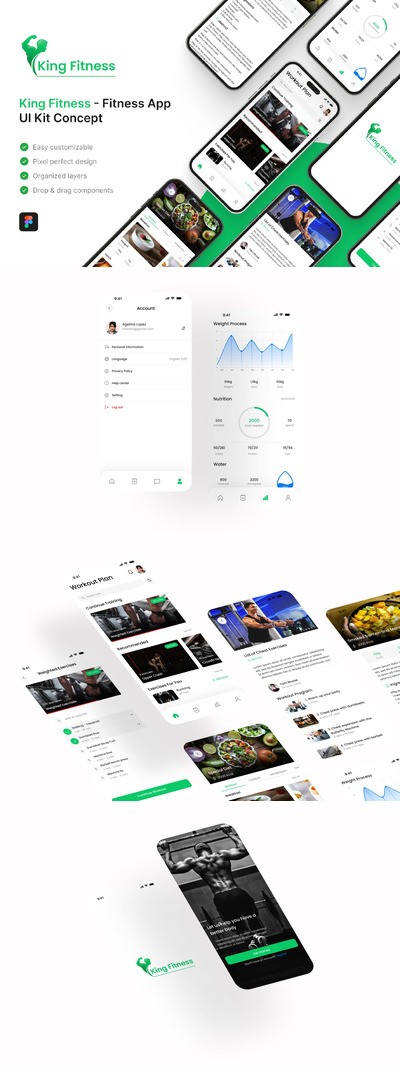 健身应用程序 UI 套件 (FIG)