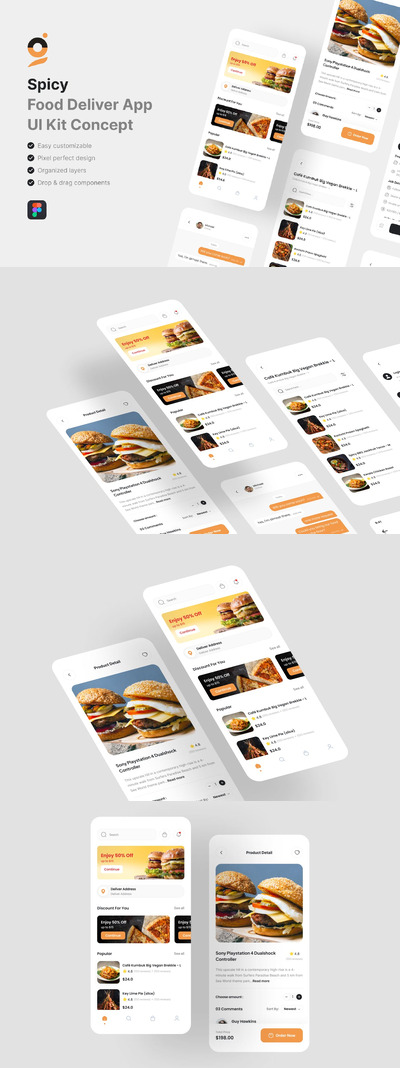 送餐应用  App UI Kit (FIG)