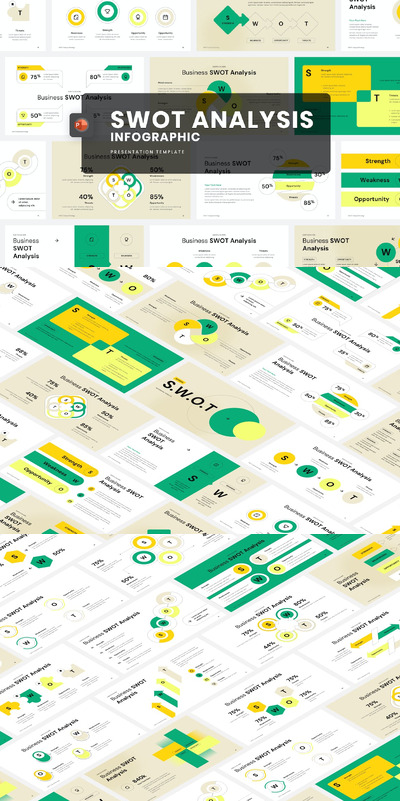 SWOT 分析信息图PPT模版 (PPTX)