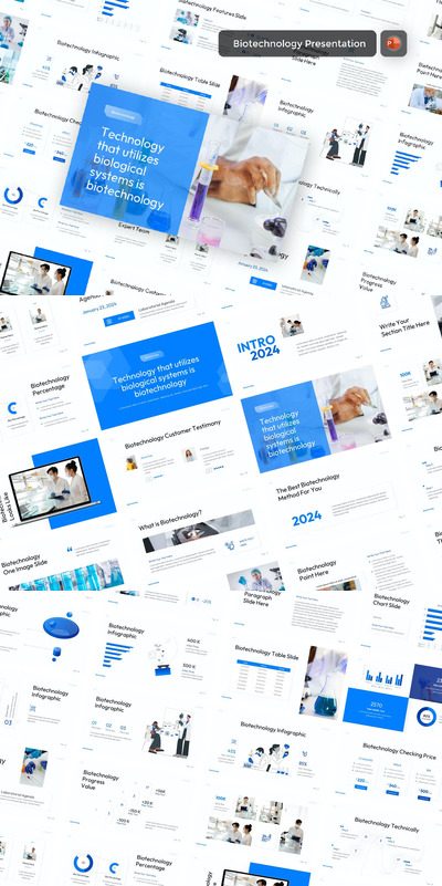 生物技术PPT模版 (PPTX)
