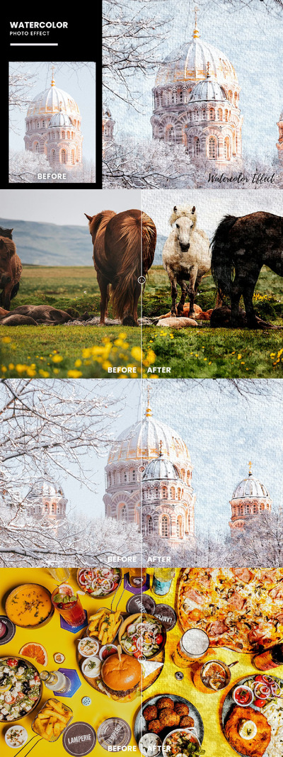 水彩照片效果 (PSD)