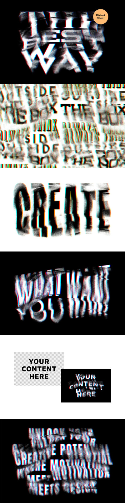 视觉位移文字效果 (PSD)