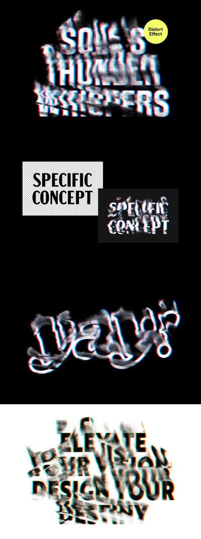 扭曲的毛刺文本效果 (PSD)