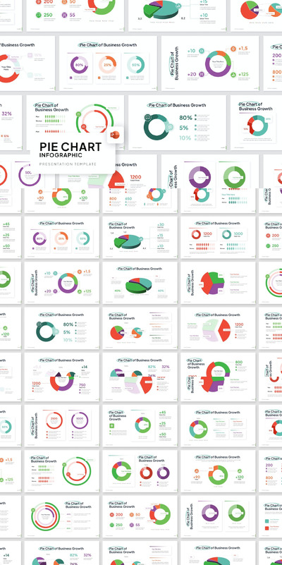 饼图信息图表PPT模版 (PPTX)