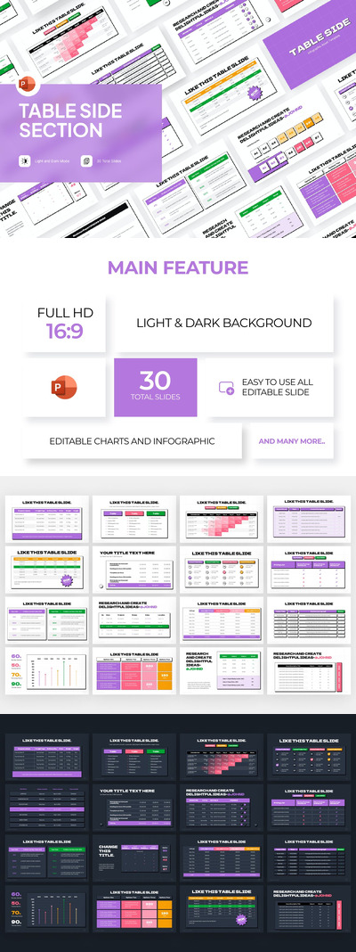 表信息图表 PPT模版 (PPTX)