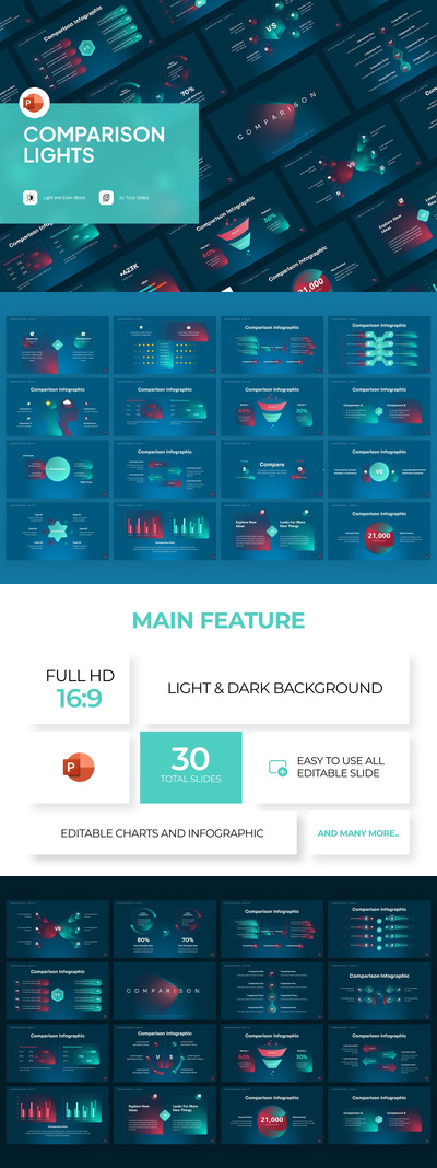 比较信息图 PPT模版 (PPTX)