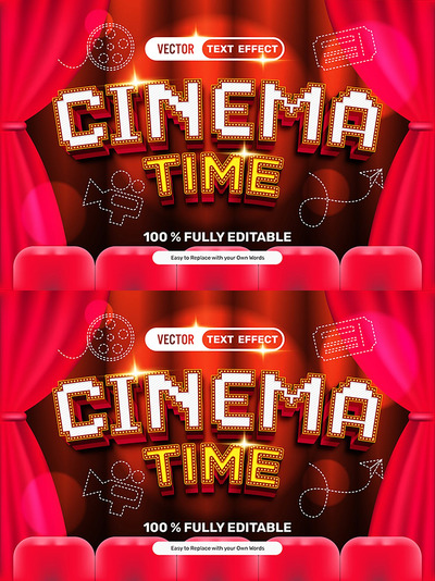 影院时间文字效果 (AI,EPS,PDF)