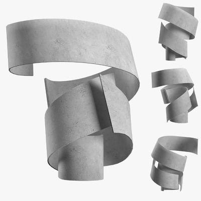 丝带雕像 抽象陶瓷雕像3D模型（OBJ,FBX,MAX）