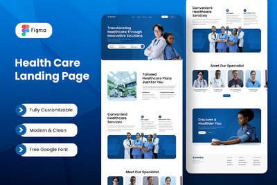 医疗保健登陆页面网页模版 (FIG)