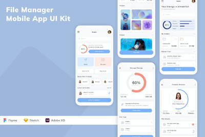 文件管理 App UI Kit (SKETCH,FIG,XD)