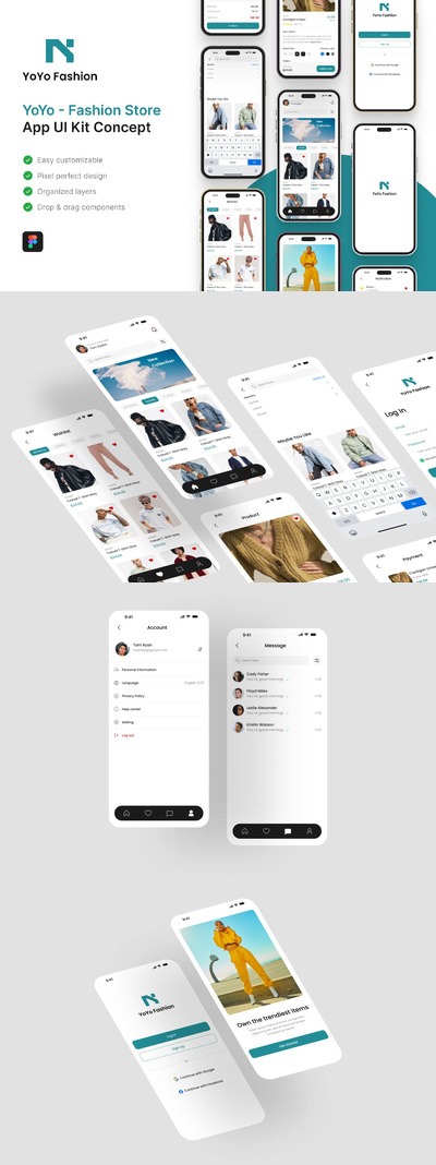 时尚商店应用 App UI Kit (FIG)