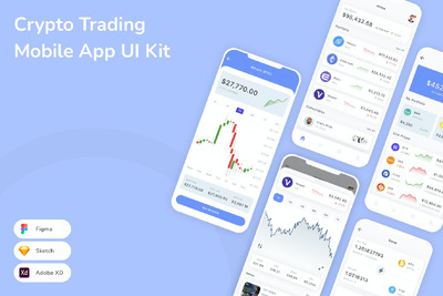加密货币交易移动应用APP UI KIT (SKETCH,FIG,XD)