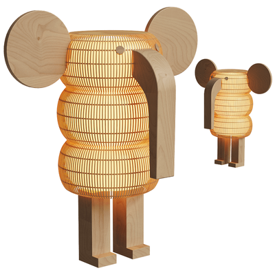 Smelly Fant木质大象落地灯3D模型（OBJ,FBX,MAX）