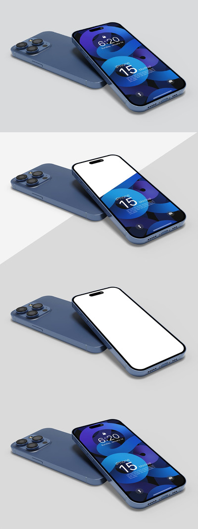 iPhone 15 手机样机 (PSD)