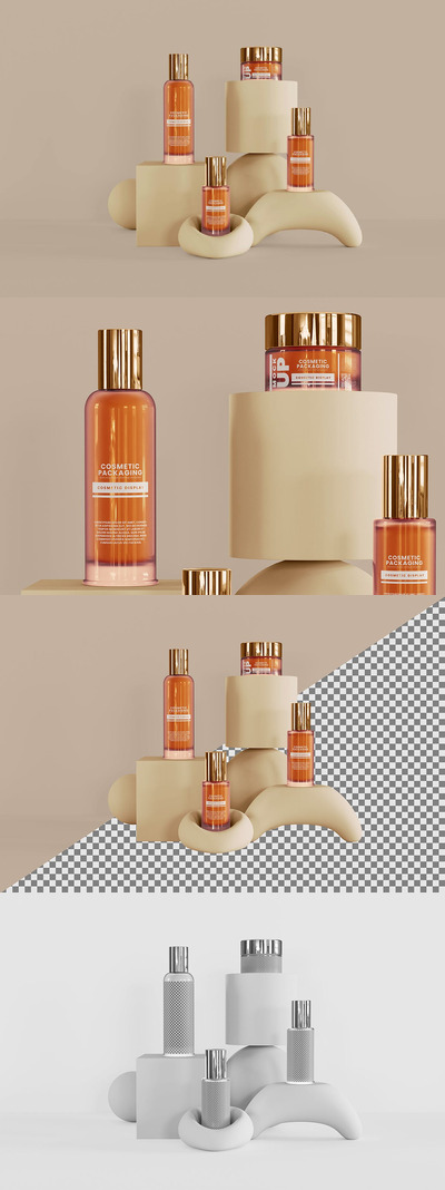 化妆品护肤品展示样机 (PSD,JPG)