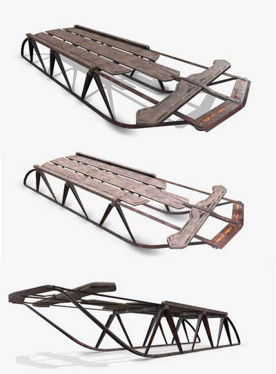 雪橇low poly 3D模型（OBJ,FBX,MAX）