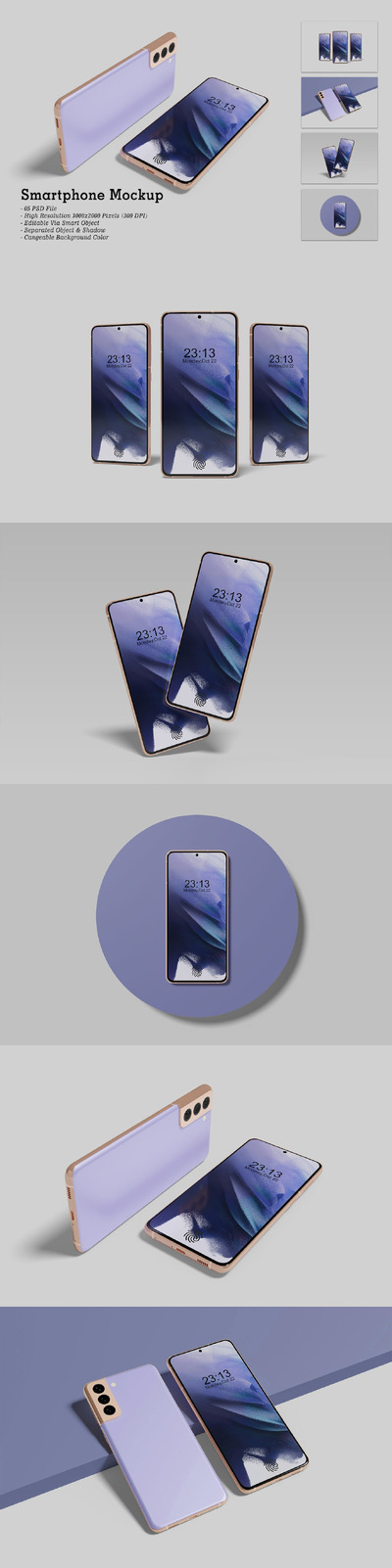 智能手机样机 (PSD,PDF)