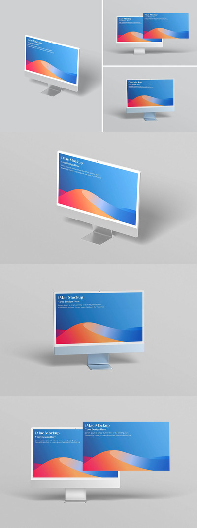 iMac 电脑屏幕样机 (PSD,PDF)