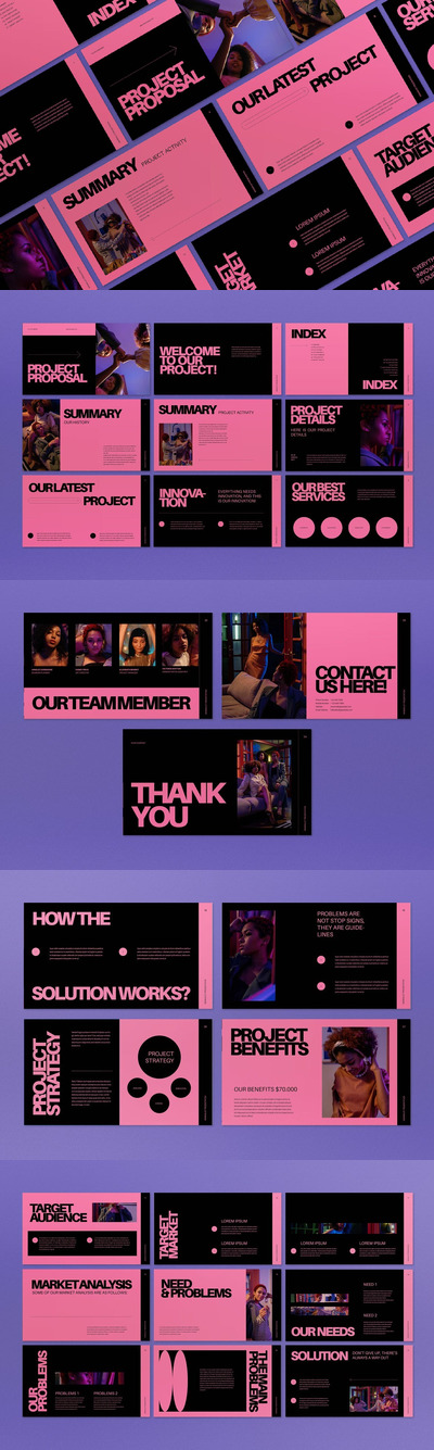 粉红瑞士项目提案PPT模版 (PPT,PPTX)