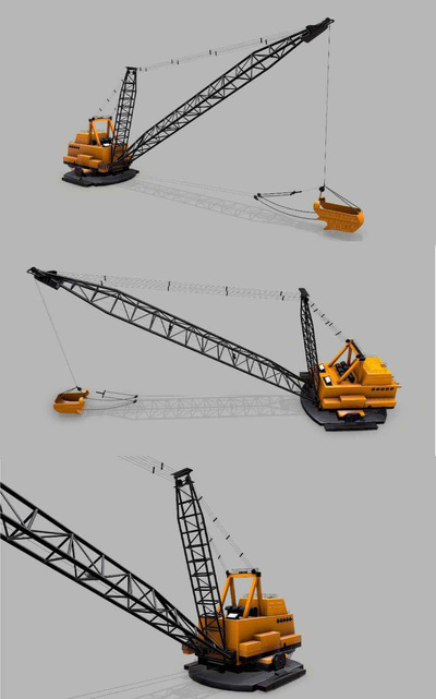 Dragline工业拉铲挖土机3D模型（OBJ,FBX,MAX）