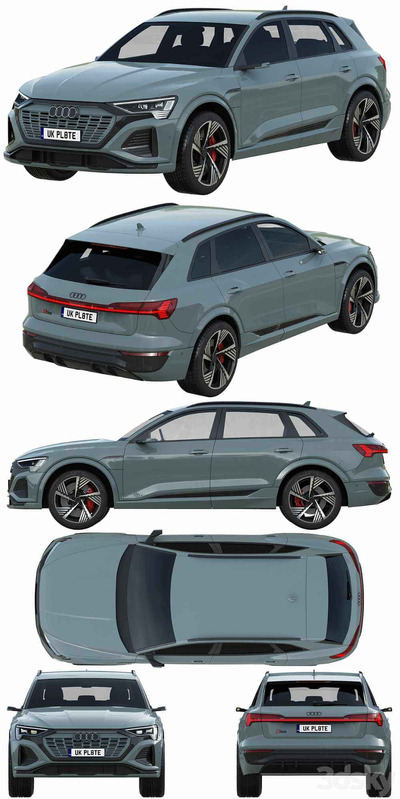奥迪Audi Q8 e-tron SUV汽车3D模型（FBX,MAX）