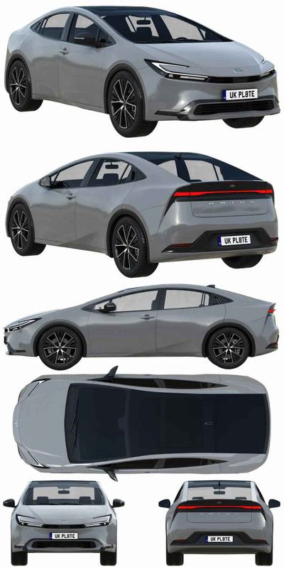 2023款丰田Toyota Prius汽车3D模型（OBJ）