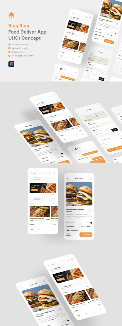 送餐应用APP UI KIT (FIG)