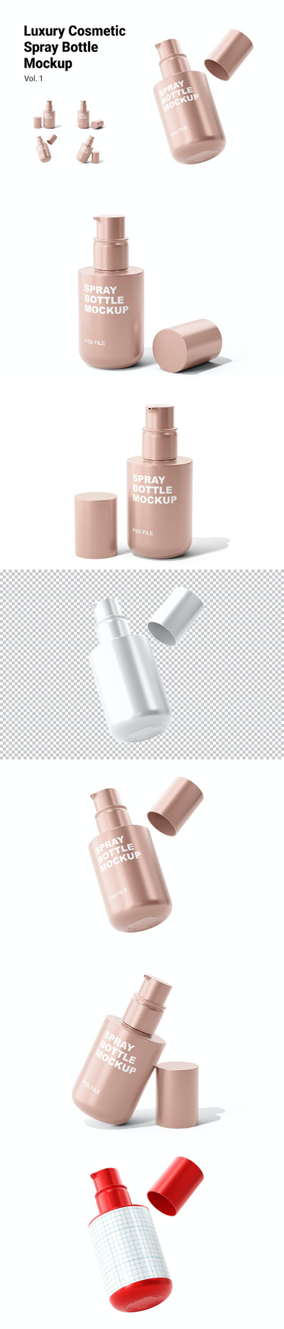 豪华化妆品喷雾瓶样机 Vol.1 (PSD)
