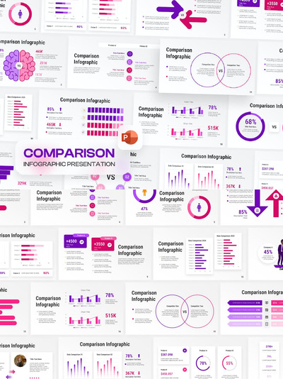 比较信息图 PPT模版 (PPTX)