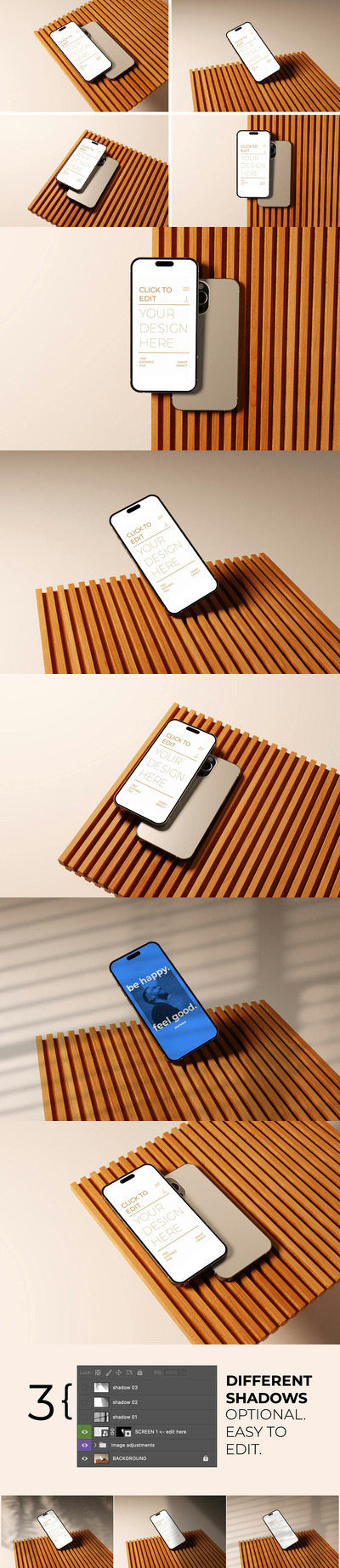 iPhone 15 手机样机 (PSD)