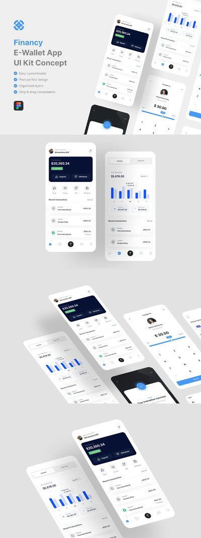 电子钱包应用App UI Kit (FIG)