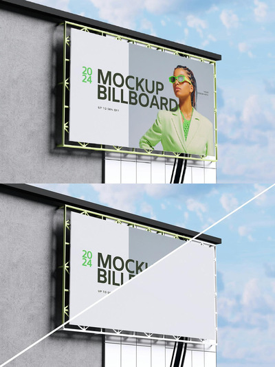 建筑广告牌样机 (PSD)