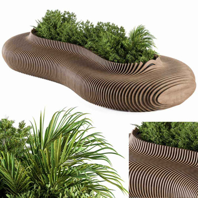 带绿植的Parametric参数化椅子3D模型（OBJ,MAX）