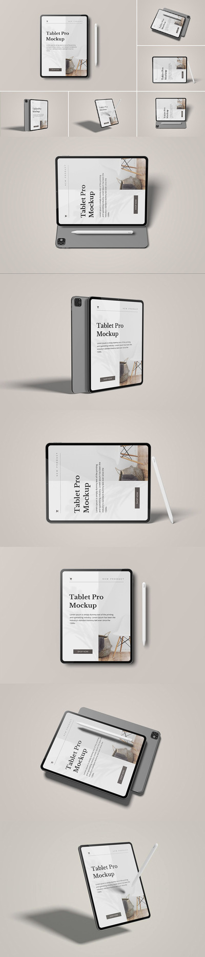 平板电脑专业样机 (PSD,PDF)