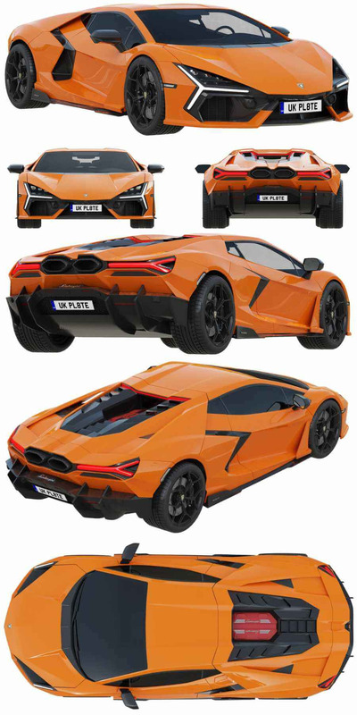 2023款兰博基尼Lamborghini Revuelto跑车 汽车3D模型（OBJ）