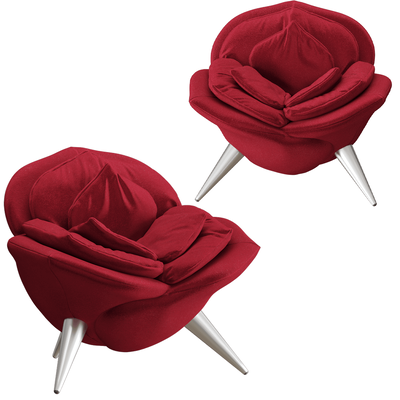 Edra Rose玫瑰花椅 玫瑰花形布艺沙发3D模型（OBJ,FBX,MAX）