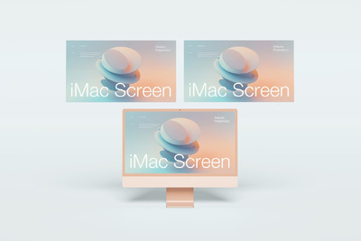 iMac 屏幕演示样机 (PSD,JPG)