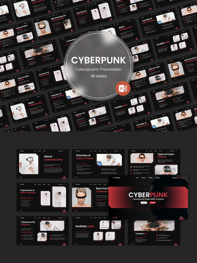 赛博朋克 - 网络安全PPT模版 (PPT,PPTX)