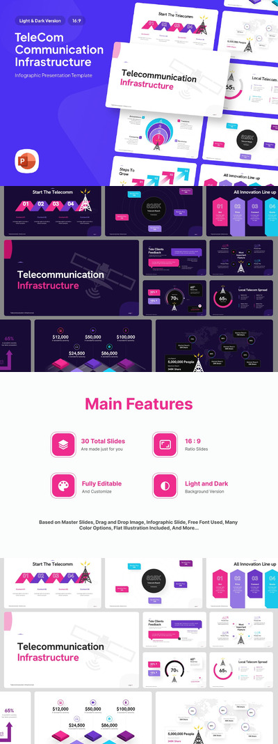 电信基础设施 -PPT模版 (PPTX)