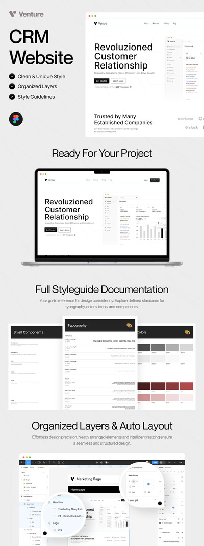 CRM着陆页网页模版 UI 套件 (FIG)