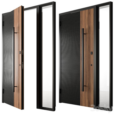 木质入户门3D模型（OBJ,MAX）