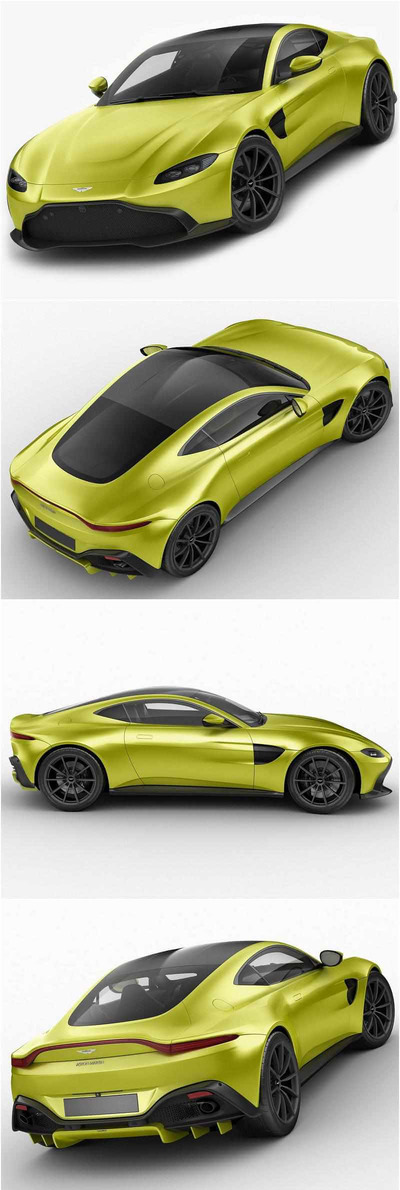2019款阿斯顿·马丁Aston Martin Vantage跑车 汽车3D模型（OBJ,FBX,MAX）